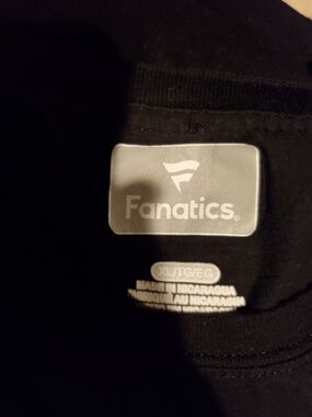 Fanatics Black Tee with Silver-Gray Logo Tag